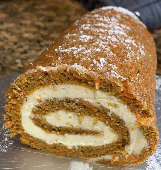 Carrot Cake Roll With Cream Cheese Frosting Filling